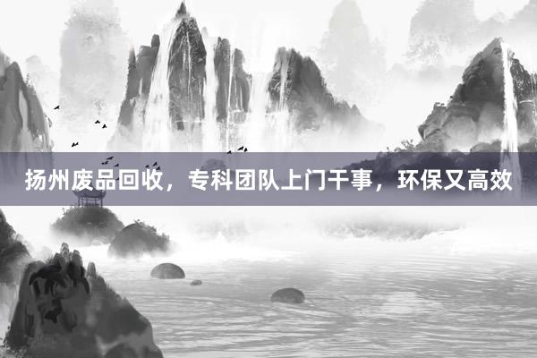 扬州废品回收，专科团队上门干事，环保又高效