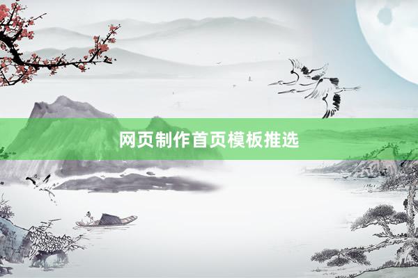 网页制作首页模板推选